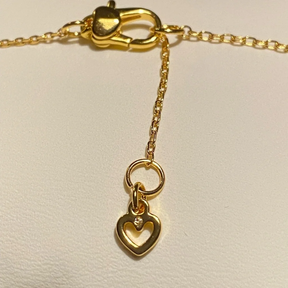Kate Spade On the Dot Rainbow earring & necklace set. Heart shaped pave CZ new - Picture 7 of 7